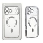 قاب اورجینال الکترواستاتیک Magsafe لنز گلس دار Apple iPhone 17 Pro Max - نقره ای (پک دار)