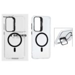 قاب اورجینال Q Series Bracket کریستالی Magsafe لنز استندشو Samsung Galaxy S25 FE - مشکی (پک دار )