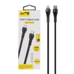 کابل شارژ 1.5 متری فست JBQ Type-C to Lightning مدل CB-12P1 - مشکی (گارانتی یکساله رصاصی)
