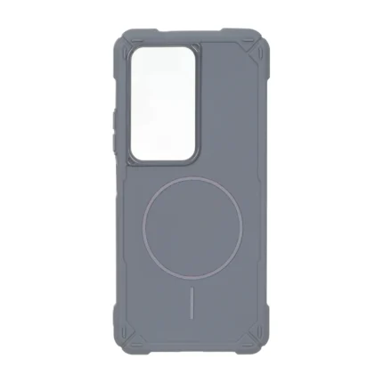 قاب ایربگ دار دور لنز براق طرح مگ سیف Xiaomi Redmi 15 4G - طوسی