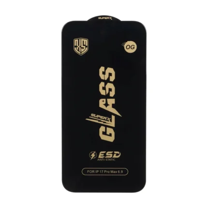 محافظ صفحه نمایش شیشه ای درجه یک Full Cover Super X OG - ESD OVOG مدل Apple iPhone 17 Pro Max
