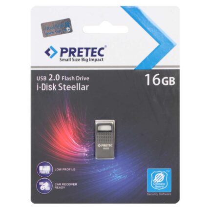 Pretec i-Disk Steellar USB 2.0 Flash Memory - 16GB - خاکستری (گارانتی فراگامان)