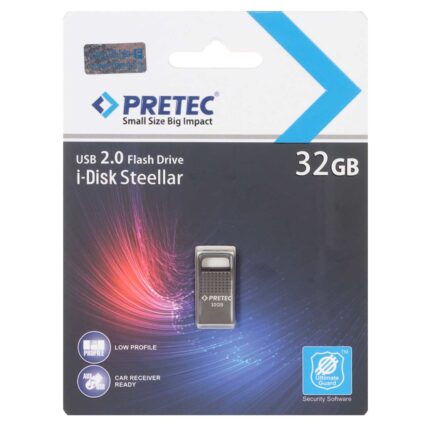 Pretec i-Disk Steelar USB 2.0 Flash Memory - 32GB - خاکستری (گارانتی فراگامان)