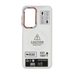 قاب Caution مات طرح مگ سیف دکمه متال Samsung Galaxy A17 / A26 - سفید