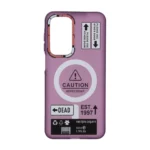 قاب Caution مات طرح مگ سیف دکمه متال Samsung Galaxy A17 / A26 - ارغوانی