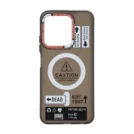 قاب Caution مات طرح مگ سیف دکمه متال Xiaomi Redmi 15C / Poco C85 - مشکی
