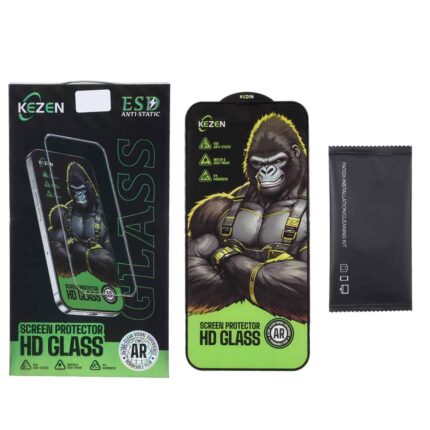 محافظ صفحه نمایش شیشه ای Full Cover Kezen Anti Static ESD مدل Apple iPhone 17 Pro (پک دار)
