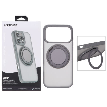 قاب اورجینال UTRYEE مات MagSafe لوپ استندشو Apple iPhone 17 Pro - خاکستری (پک دار)