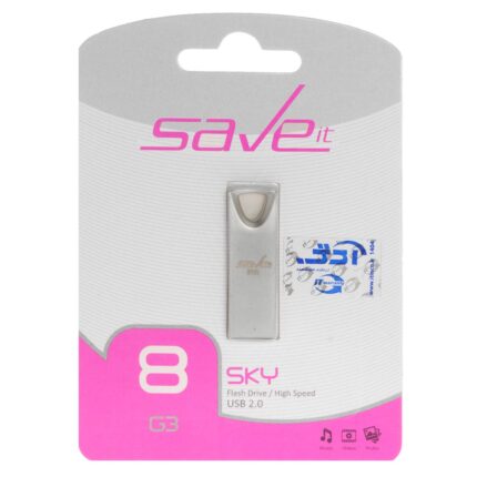 Save it Sky USB2.0 Flash Memory - 8GB نقره ای (گارانتی مادام العمر آی تین)