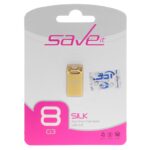 Save it Silk USB2.0 Flash Memory - 8GB طلایی (گارانتی مادام العمر آی تین)