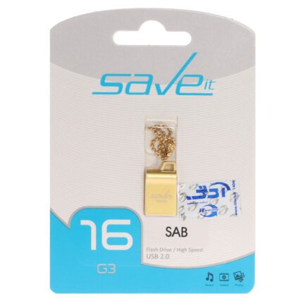 Save it SAB USB2.0 Flash Memory - 16GB طلایی (گارانتی مادام العمر آی تین)