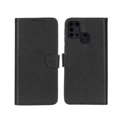 کیف چرمی موبایل مگنتی محافظ لنزدار KRF مدل Samsung Galaxy M31 - مشکی