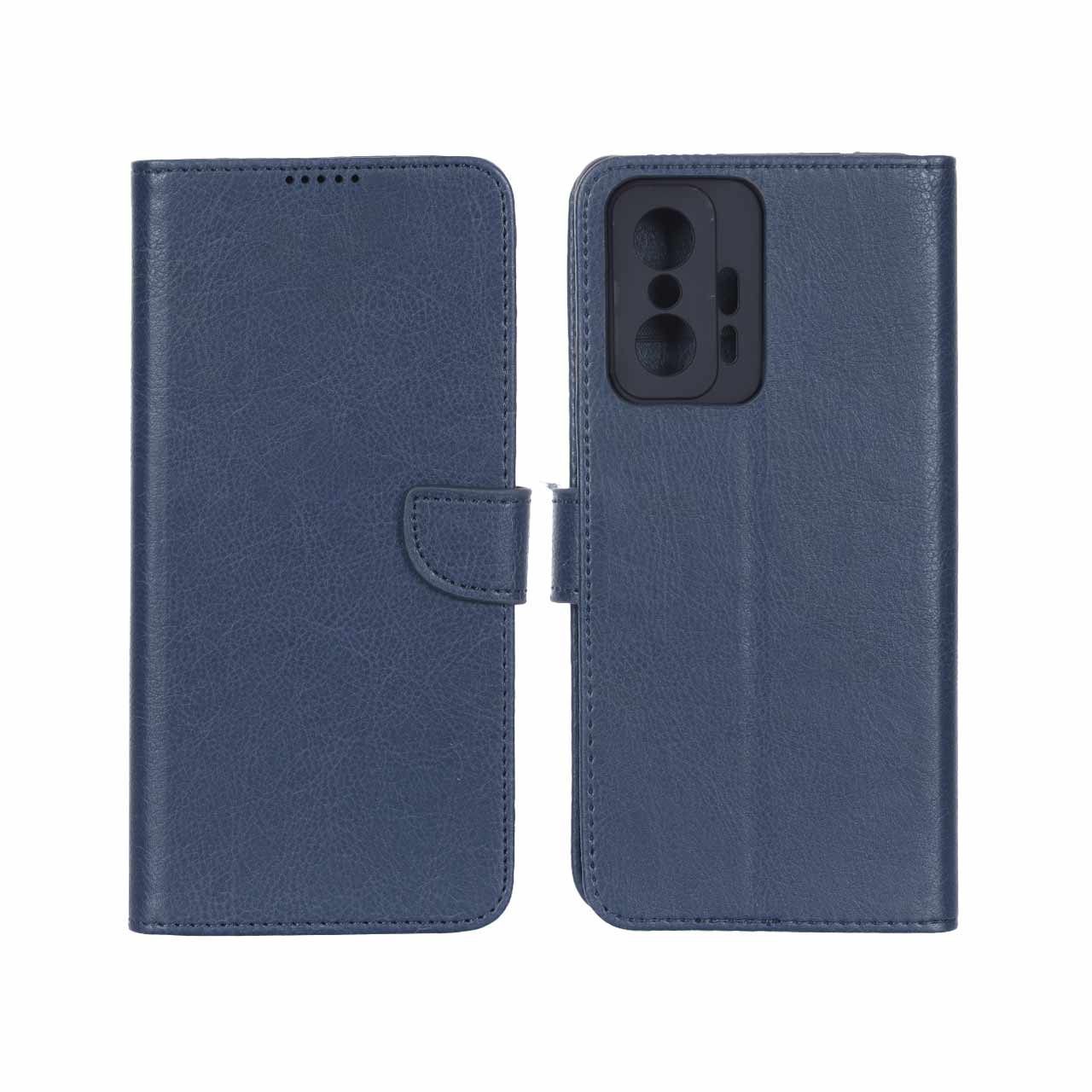 1667936 کیف چرمی موبایل مگنتی محافظ لنزدار KRF مدل Xiaomi Mi 11T / Mi 11T Pro - سرمه ای - تصویر 1