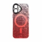 قاب ice طرح مگ سیف دور مات لنز شفاف Apple iPhone 16 - قرمز
