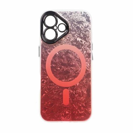قاب ice طرح مگ سیف دور مات لنز شفاف Apple iPhone 16 - قرمز
