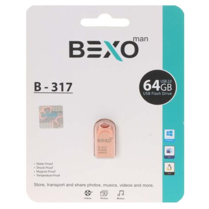 فلش مموری BEXO USB2.0 مدل B-317 ظرفیت 64GB - رزگلد (گارانتی داده پردازی آواتک)