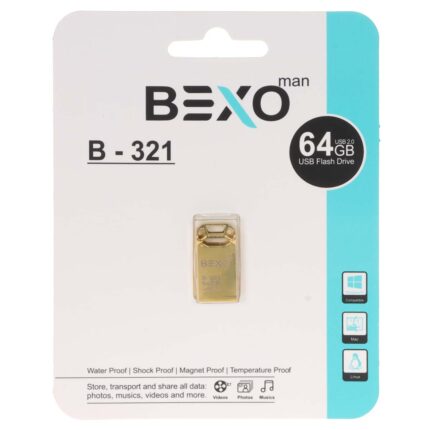 فلش مموری BEXO USB2.0 مدل B-321 ظرفیت 64GB - طلایی (گارانتی داده پردازی آواتک)