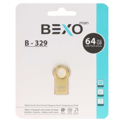 فلش مموری BEXO USB2.0 مدل B-329 ظرفیت 64GB - طلایی (گارانتی داده پردازی آواتک)