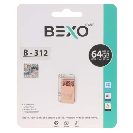 فلش مموری BEXO USB2.0 مدل B-312 ظرفیت 64GB - رزگلد (گارانتی داده پردازی آواتک)