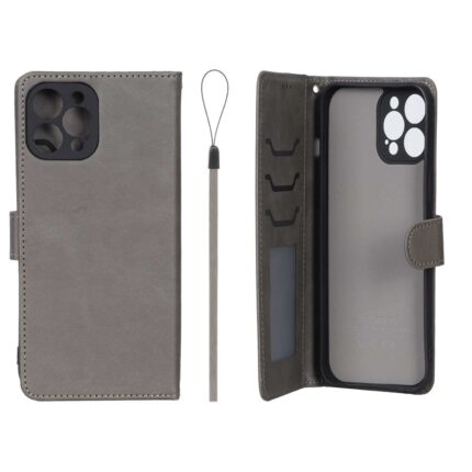 کیف موبایل مگنتی درجه یک داخل خز MNC Plus مدل Apple iPhone 12 Pro Max - خاکستری