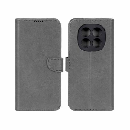 کیف چرمی موبایل مگنتی محافظ لنزدار KRF مدل Xiaomi Redmi Note 15 / Poco M8 5G - طوسی