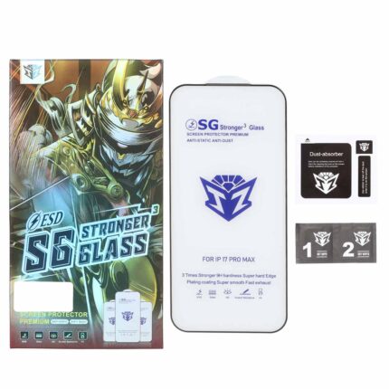 محافظ صفحه نمایش شیشه ای Full Cover Esd-SG مدل Apple iPhone 16 Pro Max (پک دار)