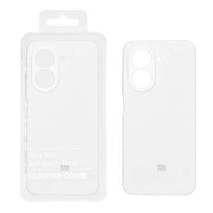 قاب سیلیکونی پاک کنی محافظ لنزدار اورجینال Xiaomi Redmi A5 / Poco C71 - سفید (پک دار)