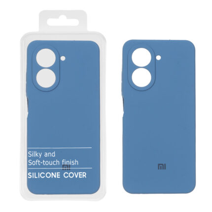 قاب سیلیکونی پاک کنی محافظ لنزدار اورجینال Xiaomi Redmi A5 / Poco C71 - آبی تیره (پک دار)