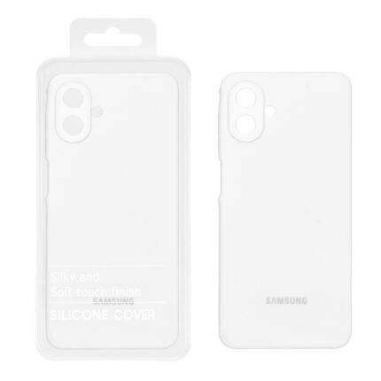 قاب سیلیکونی پاک کنی محافظ لنزدار اورجینال Samsung Galaxy A07 - سفید (پک دار)