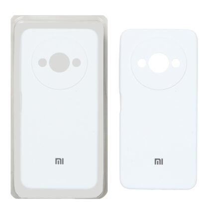 قاب سیلیکونی پاک کنی محافظ لنزدار اورجینال Xiaomi Redmi A3 / A3x / Poco C61 - سفید (پک دار)