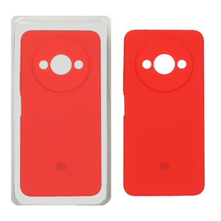 قاب سیلیکونی پاک کنی محافظ لنزدار اورجینال Xiaomi Redmi A3 / A3x / Poco C61 - قرمز (پک دار)