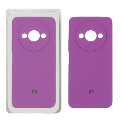 قاب سیلیکونی پاک کنی محافظ لنزدار اورجینال Xiaomi Redmi A3 / A3x / Poco C61 - ارغوانی (پک دار)