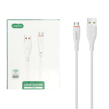 کابل شارژ فست اندروید +Lindos مدل LN-C30 - سفید (گارانتی تعویض یکساله شرکتی)