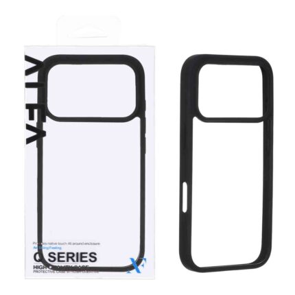 قاب اورجینال Q Series شفاف Alfa مدل Apple iPhone 17 Pro Max - مشکی (پک دار)
