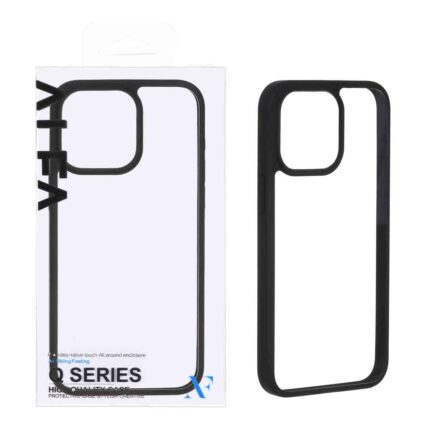 قاب اورجینال Q Series شفاف Alfa مدل Apple iPhone 15 Pro Max - مشکی (پک دار)