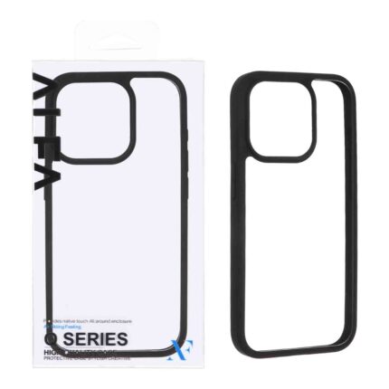 قاب اورجینال Q Series شفاف Alfa مدل Apple iPhone 15 Pro - مشکی (پک دار)