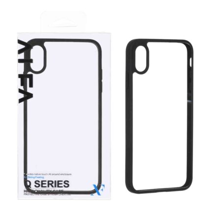 قاب اورجینال Q Series شفاف Alfa مدل Apple iPhone X / iPhone XS - مشکی (پک دار)