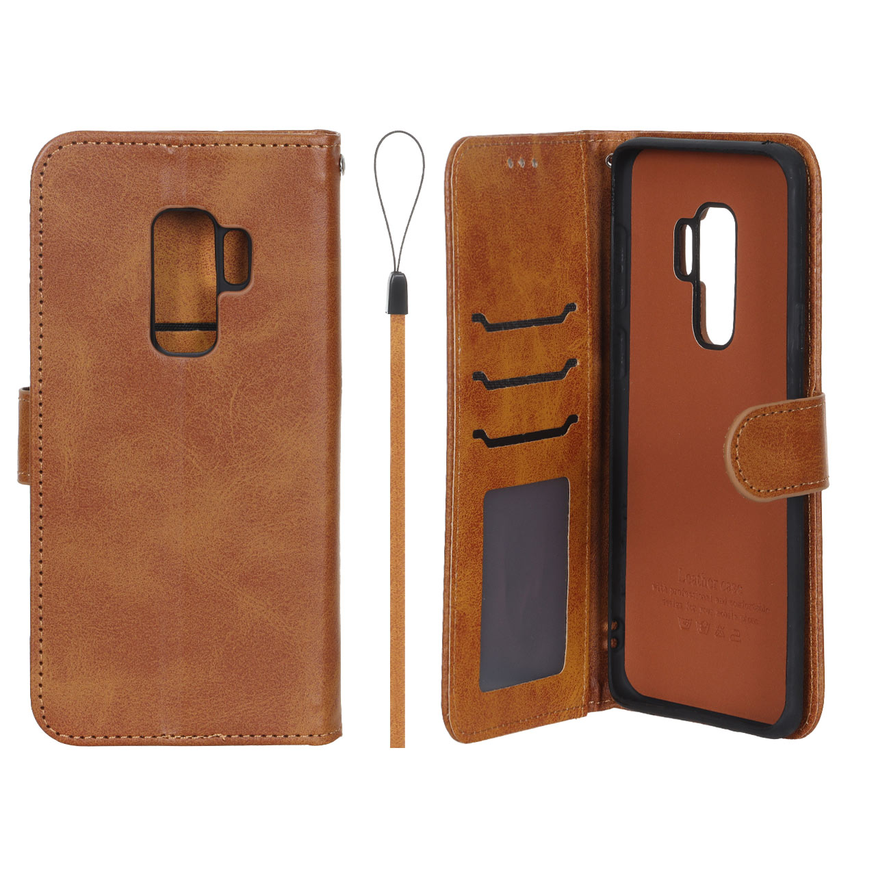 1680426 کیف موبایل مگنتی درجه یک داخل خز MNC Plus مدل Samsung Galaxy S9 Plus - عسلی - تصویر 1