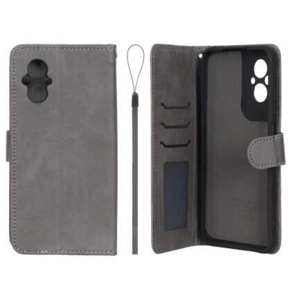 کیف موبایل مگنتی درجه یک داخل خز MNC Plus مدل Xiaomi Poco M5 - خاکستری