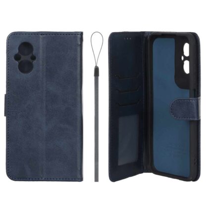 کیف موبایل مگنتی درجه یک داخل خز MNC Plus مدل Xiaomi Poco M5 - سرمه ای