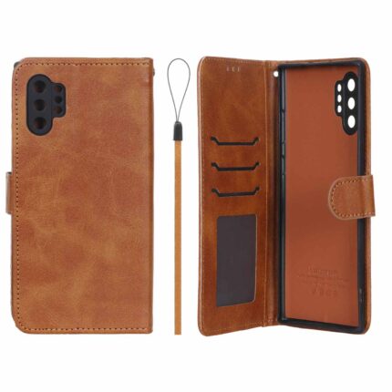 کیف موبایل مگنتی درجه یک داخل خز MNC Plus مدل Samsung Galaxy Note 10 Plus - عسلی