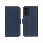 کیف چرمی موبایل مگنتی محافظ لنزدار KRF مدل Samsung Galaxy A23 - سرمه ای