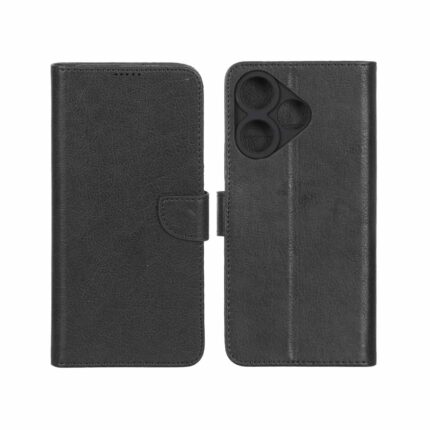 کیف چرمی موبایل مگنتی محافظ لنزدار KRF مدل Xiaomi Redmi 13X / Redmi 13 4G / Poco M6 4G - مشکی