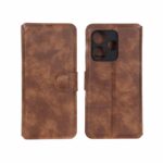 کیف موبایل چرمی مگنتی محافظ لنزدار Xiaomi Redmi 13X / Redmi 13 4G / Poco M6 4G - قهوه ای کد 1