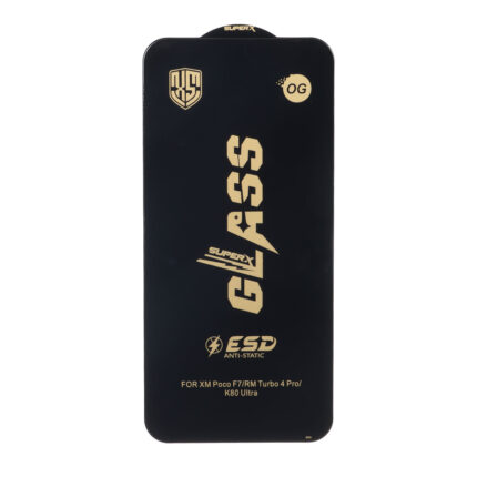 محافظ صفحه نمایش شیشه ای درجه یک Full Cover Super X OG - ESD OVOG مدل Xiaomi Redmi Note 15 Pro 5G / Mi 15T / Mi 15T Pro / Poco F7