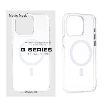 قاب اورجینال Magic Mask پشت سخت شفاف MagSafe مدل Apple iPhone 15 Pro Max (پک دار)