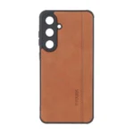 قاب طرح چرم RYOURK مدل Samsung Galaxy S24 FE - عسلی