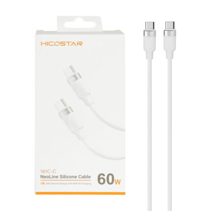 کابل شارژ PD و فست Hicostar Type-C to Type-C مدل 161C-C 60W - سفید