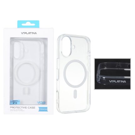 قاب اورجینال VIPLATINA پشت سخت MagSafe شفاف Apple iPhone 16 (پک دار)