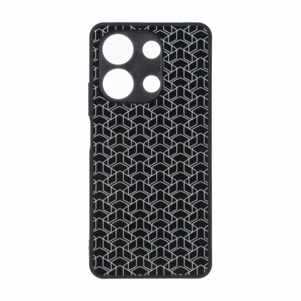 قاب روبیک پشت براق محافظ لنزدار Xiaomi Redmi Note 13 4G - مشکی